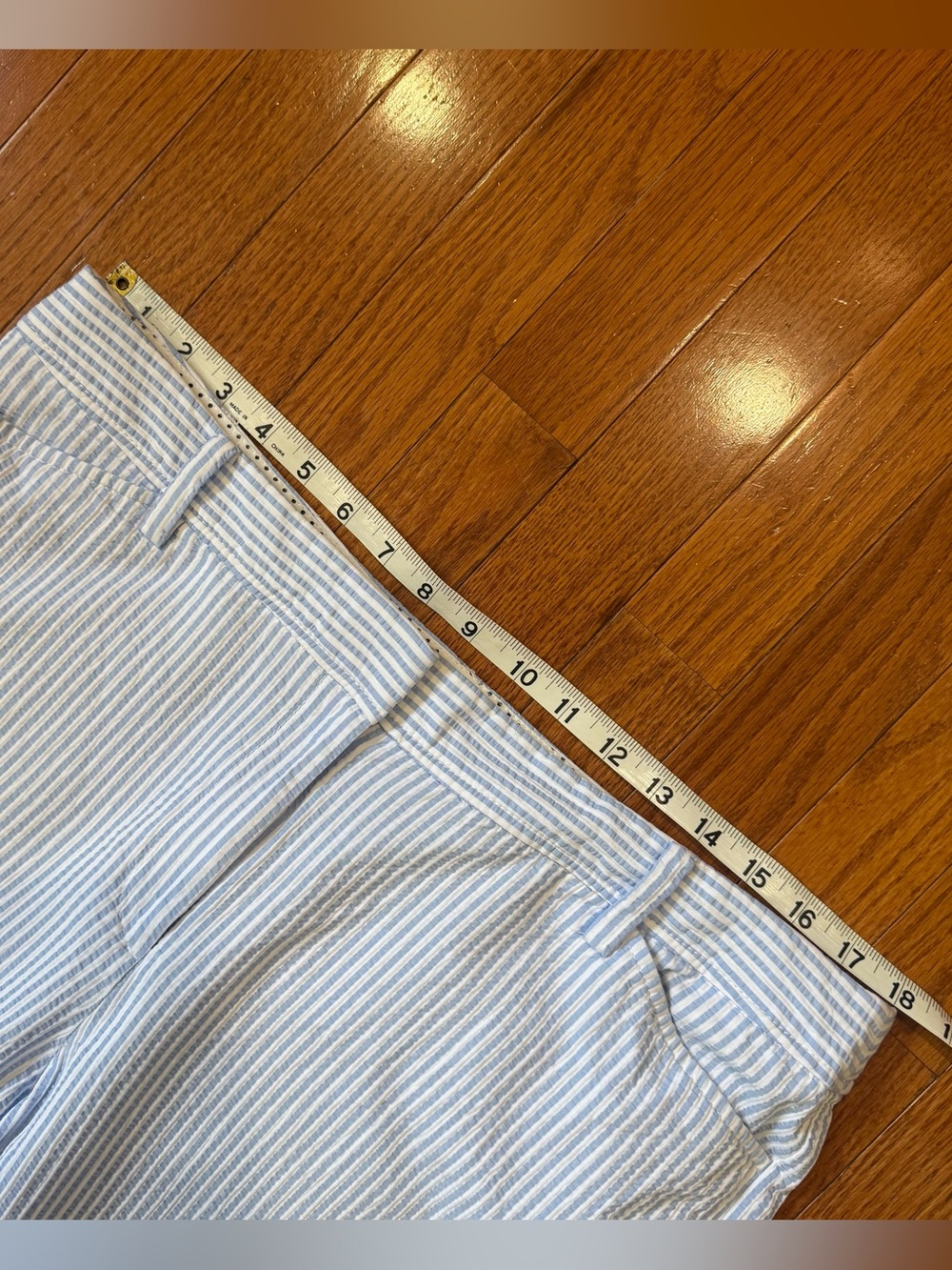 Talbots Women’s 14 Seersucker The Perfect Crop Pants Trousers Cropped Striped - Picture 6 of 9
